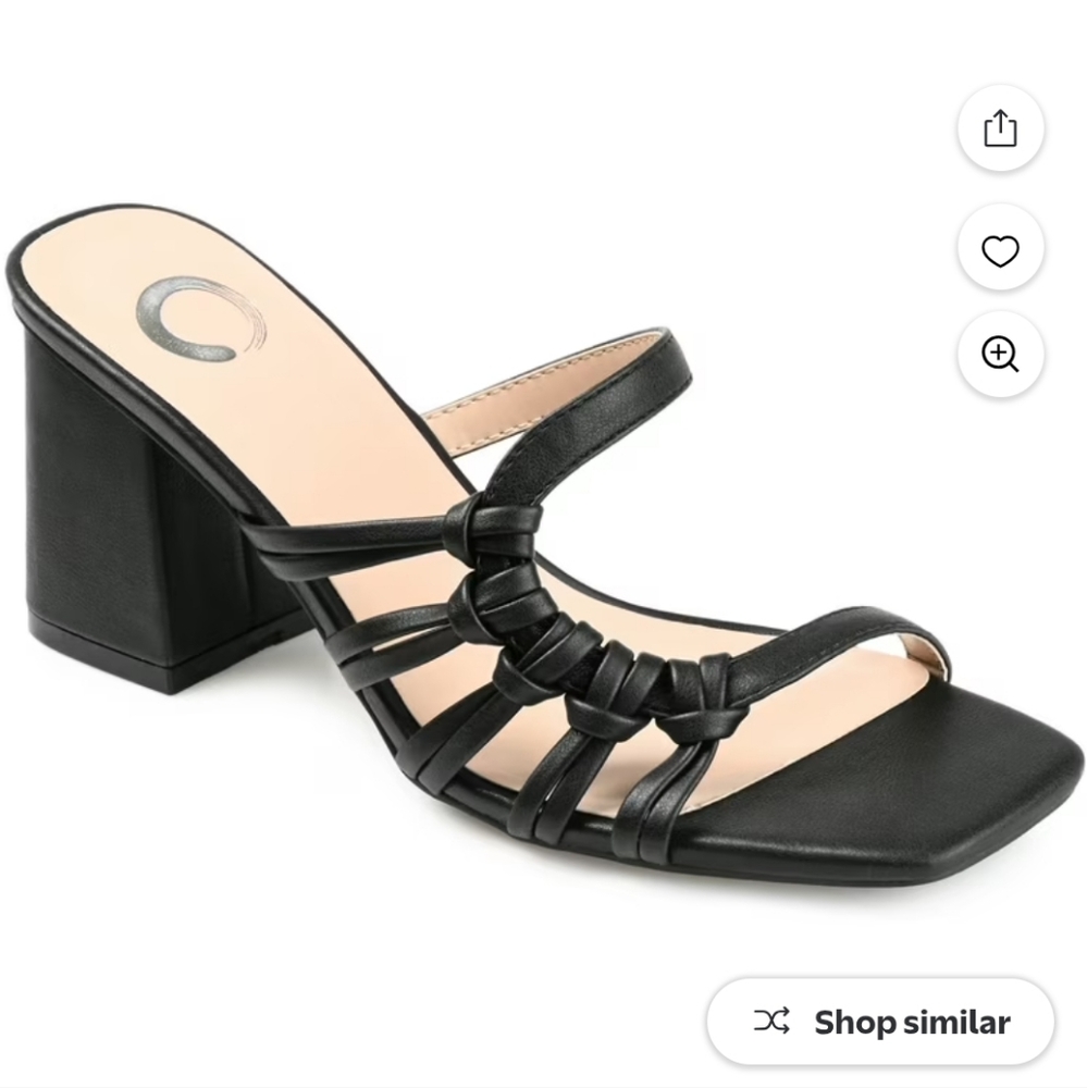 Journee Collection Womens Emory Faux Leather Slide Sandals Shoes Size 7